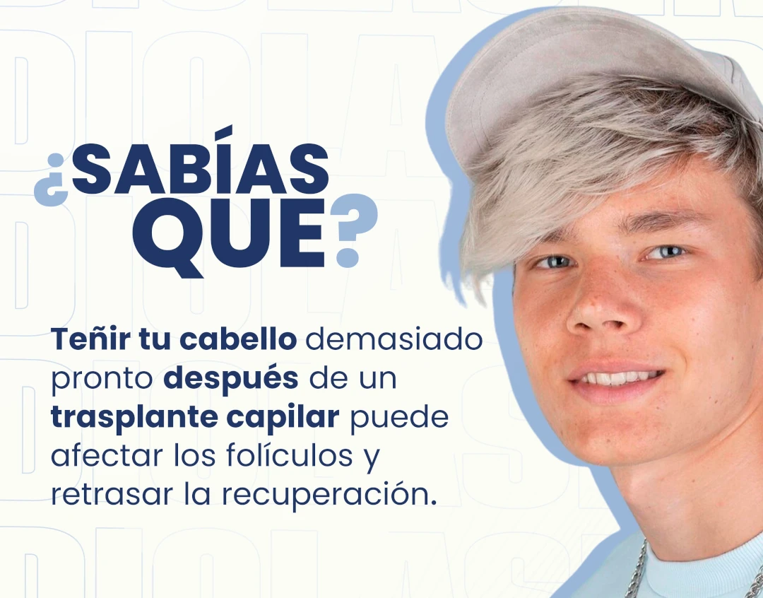 ¿Sabías que teñir tu cabello demasiado pronto después de un trasplante capilar puede afectar los folículos y retrasar la recuperación?